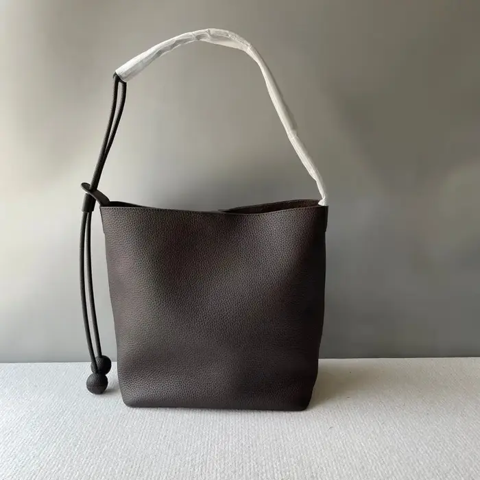 Sac seau en cuir de vachette première couche, style décontracté haut de gamme, sac à main en cuir vé
