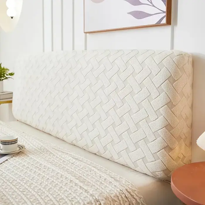 Housse de tête de lit en Spandex tissu Jacquard pour dossier de lit couleurs unies extensibles et antipoussière pour chambre élégante occasions spéciales