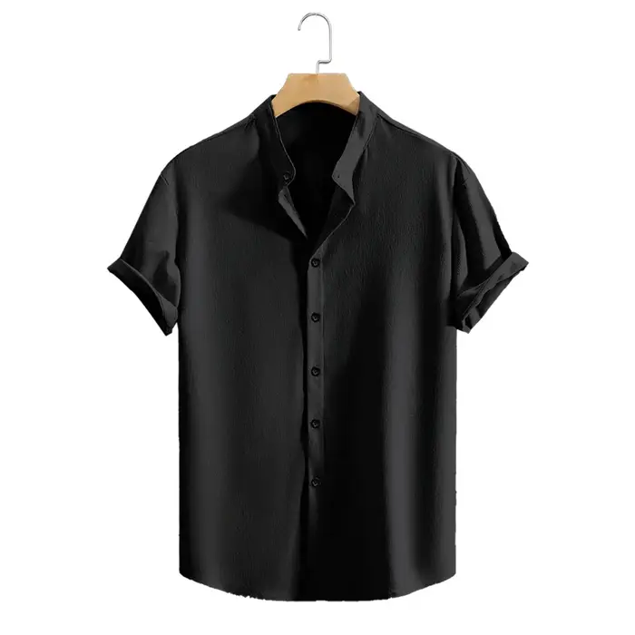 Chemises de plage décontractées à manches courtes pour jeunes, couleur unie, ample, décontractée, re