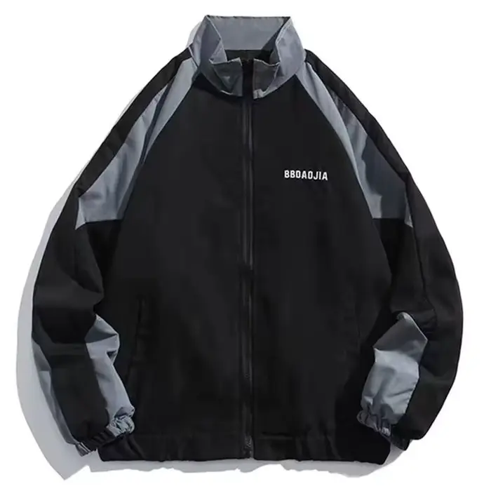 Veste Homme Rayée Réfléchissante 2026 – Manteau Streetwear Hip Hop Zippé Coupe-Vent Harajuku Léger S