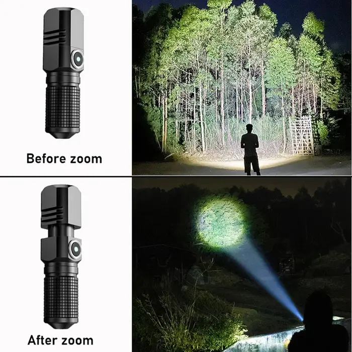 10000 Lumens Mini lampe de poche LED puissante XHP50 batterie intégrée 3 Modes Usb lampe de poche Re