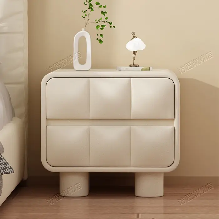 Décor blanc Table De chevet tiroirs chambre bois pas cher Simple Table De chevet mignon à la mode co