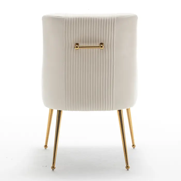 SEYNAR-Ensemble de 2 chaises de salle à manger ou coiffeuse en velours plissé, avec poignée arrière