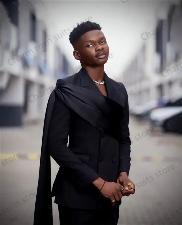 Round Black-Ensemble de olympiques sur mesure pour hommes, blazer et pantalon, veste avec sangle, bu