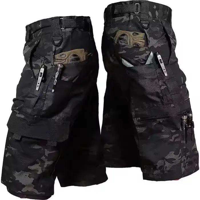 Pantalon de travail militaire vert pour hommes, short d'entraînement de Camouflage de couleur unie, 