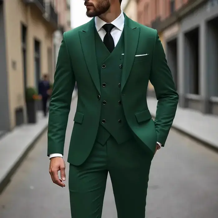 Costumes pour hommes gris foncé de haute qualité, coupe cintrée, simple boutonnage, revers, élégant,