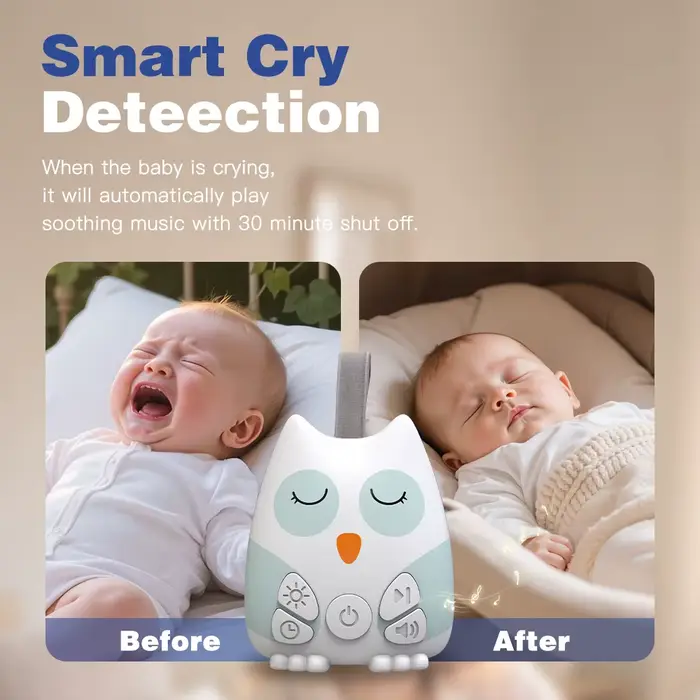 Machine portative de bruit blanc pour bébé 30 sons apaisants capteur de pleurs pour nourrissons avec minuterie de veille rechargeable occasions spéciales pour enfants