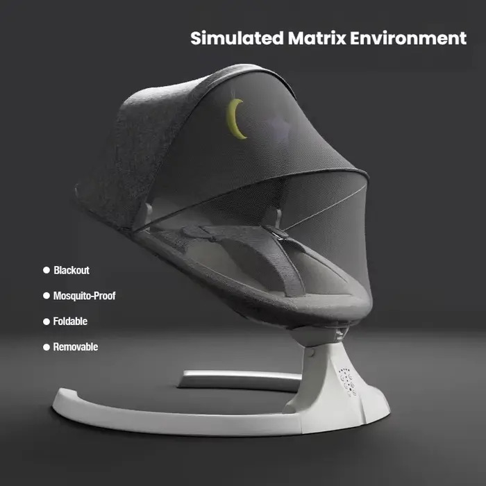 Berceau électrique pour bébé, moustiquaire, musique Bluetooth, chaise à bascule, télécommande multif