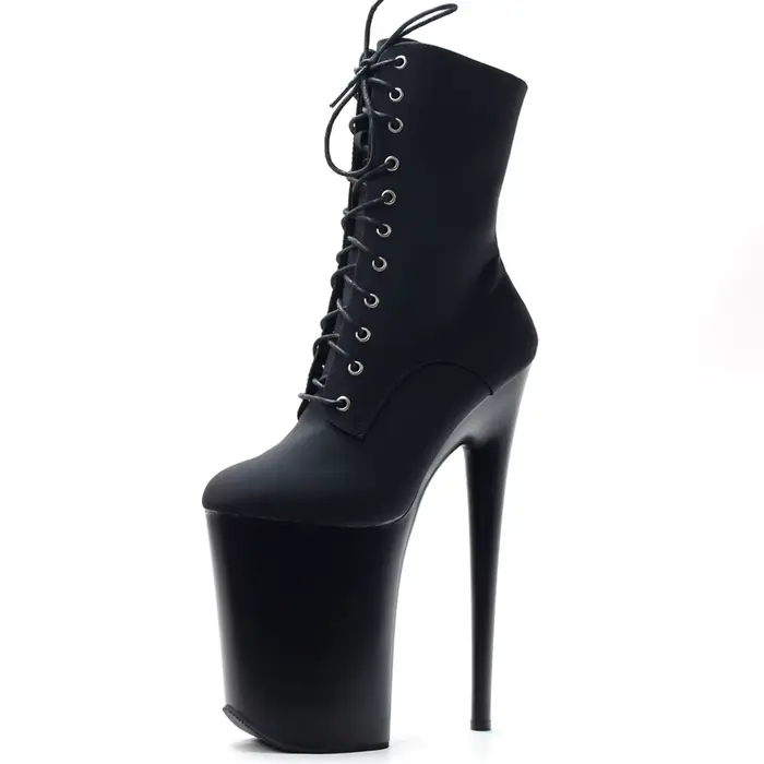 Chaussures de strip-teaseuse à talons hauts extrêmes de 23CM, bottines de danse sur poteau à lacets