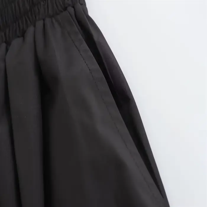 Mooyufon 2025 tempérament femme polyvalent ample et décontracté couleur unie jupe taille haute longu