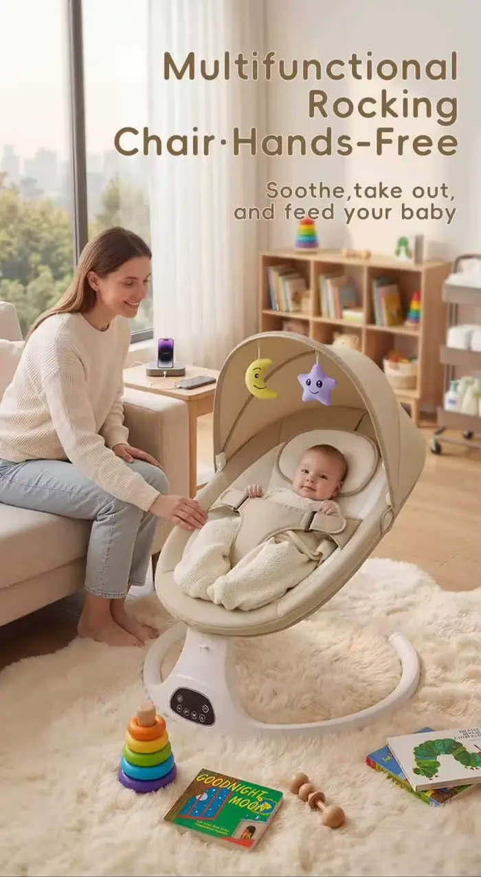 Baby Electric Swing Rocker Bouncer Rocking Chair Auto Soothing Electric Cradle Newborn Infant Rocker