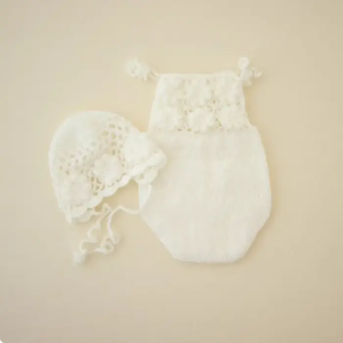 Barboteuse en mohair pour bébé, accessoires de photographie pour nouveau-nés, vêtements photo faits 