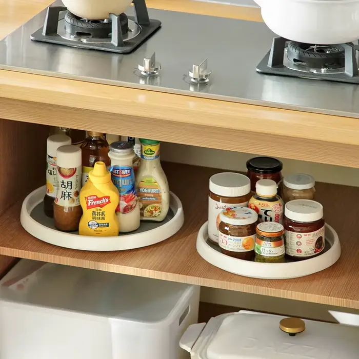 1/4 pièces 360 rotatif Anti coulissant cuisine condiments rotatif support de rangement vaisselle arm
