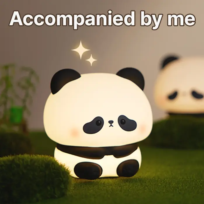 Panda LED veilleuse mignon Silicone veilleuse USB Rechargeable tactile lampe de nuit chambre synchro