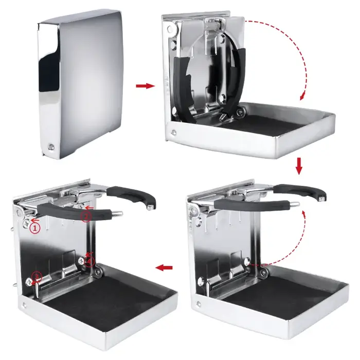 Accessoires de bateau, porte-gobelet pliant en acier inoxydable pour Yacht marin camion RV