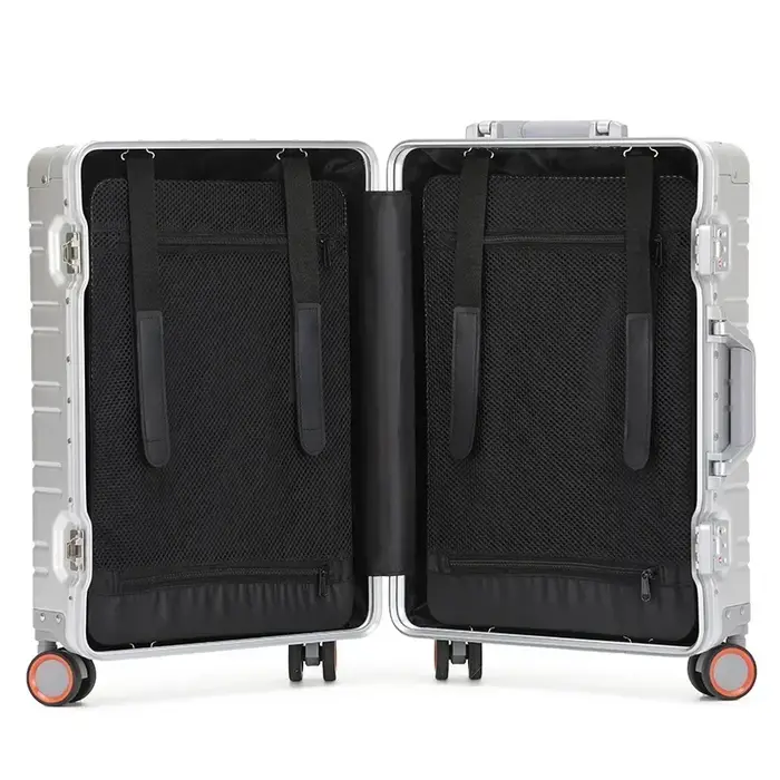 Valise de voyage de luxe en alliage aluminium-magnésium de 20 pouces, valise à roulettes, bagage, ba