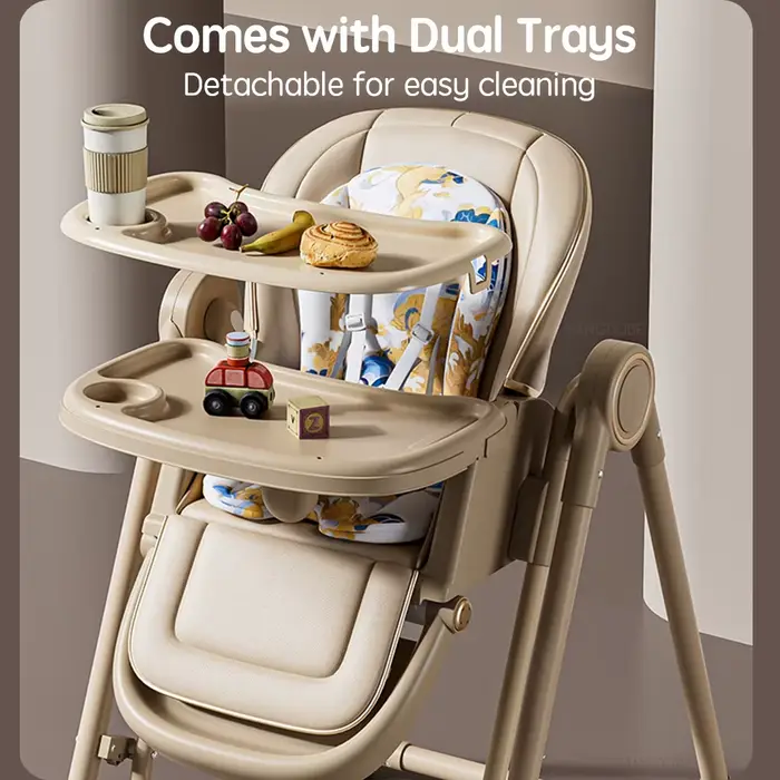PANGDUBE Chaise haute 2 en 1 pour bébé, siège d'alimentation convertible à bascule avec roulettes, d