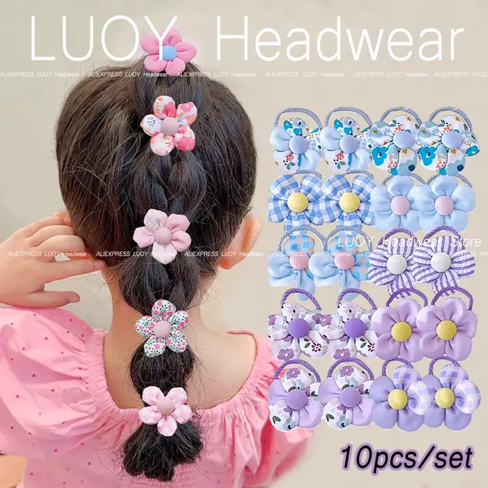 Mini attaches de cheveux en forme de fleur, ensemble de cordes pour bébés filles, porte-queue de che