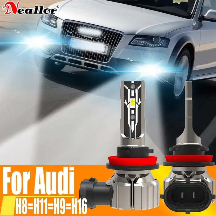 2x H11 H8 Led antibrouillard phare Canbus H16 H9 voiture ampoule Diode lampe 12v 55w pour Audi A4 8K