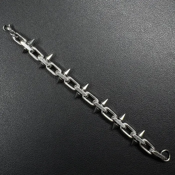 Colliers à pointes en acier titane, style hip-hop gothique punk, collier à chaîne barbelée, pour hom