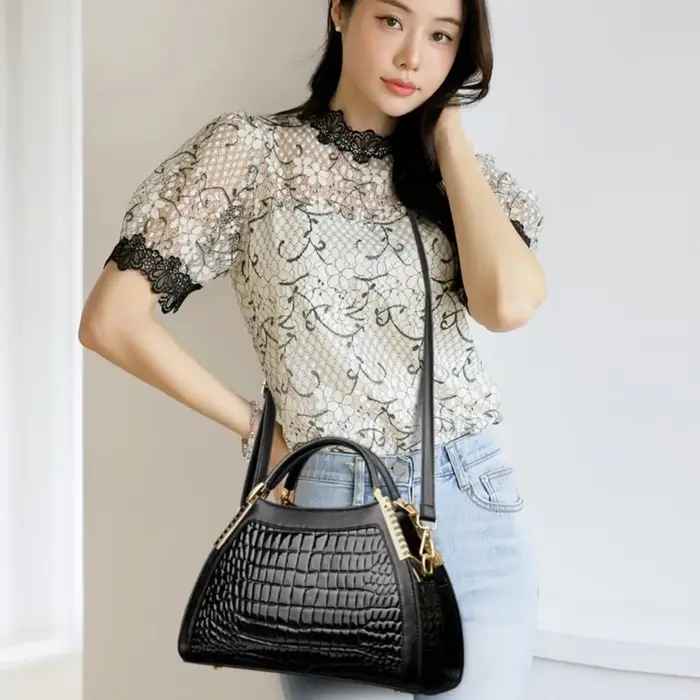 Alligator cuir verni épaule bandoulière sacs à main pour femmes marque de luxe sacs à main femmes sa