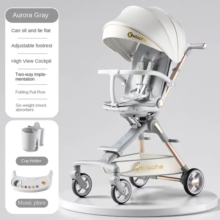 Poussette pour bébé pouvant s'asseoir et s'allonger, pliable, légère, voyage, bidirectionnelle, pays