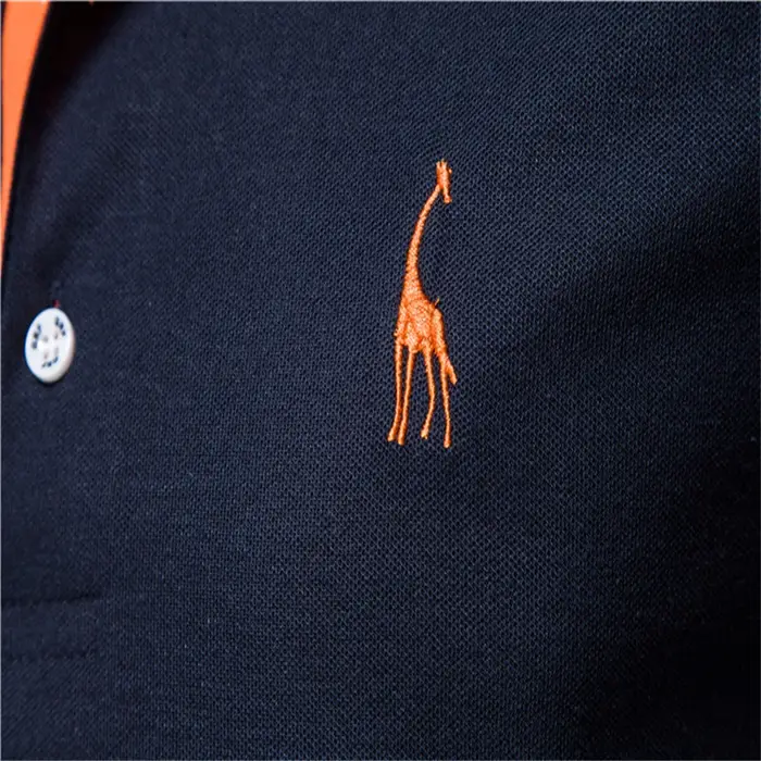 Polo Girafe à Manches Courtes pour Homme, Chemise Brodée de Qualité, Décontractée, Business, Social,