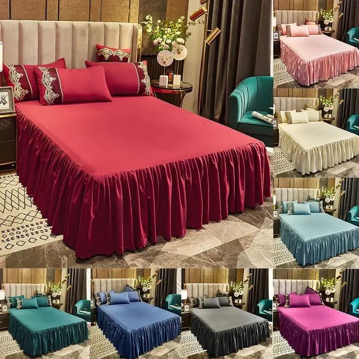 Jupe de lit à volants antidérapante pour chambre à coucher protection matelas élégance sophistiquée occasions spéciales