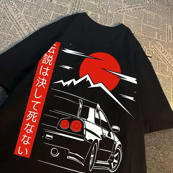 Style japonais voiture JDM Culture GTR course t-shirts hommes femmes vêtements de rue conception ori