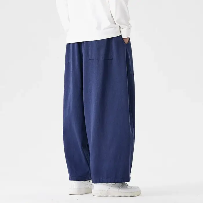 Pantalon à jambes larges pour hommes, confortable à porter, décontracté, sarun japonais, lanterne, c