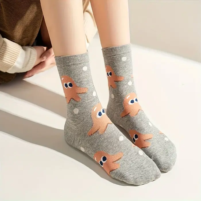 5 paires de chaussettes pour enfants de couleurs mélangées avec des motifs de hamburger et de frites