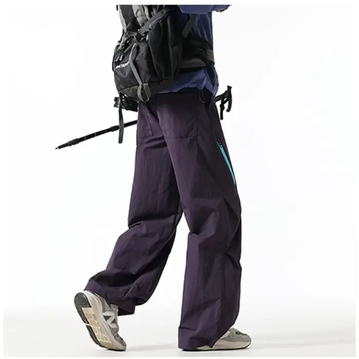 Pantalon de randonnée unisexe coupe-vent et imperméable avec fermeture éclair latérale