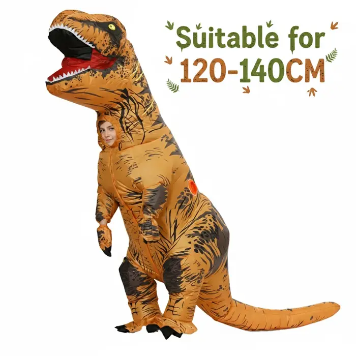 Costume Dinosaure T-Rex Gonflable pour Enfants Combinaison Amusante Unisexe pour Noël, Thanksgiving,