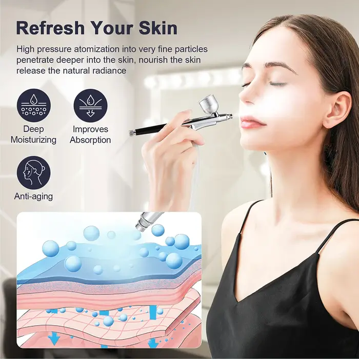 Machine portative d'épluchage du visage de Microdermabrasion de diamant hydratant aérographe Exfolia