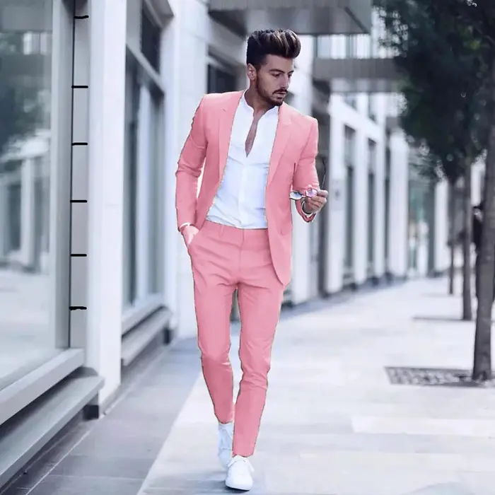 Costume luxueux pour hommes d'affaires, décontracté, à la mode, pour fête de mariage, Tuxedos, coupe