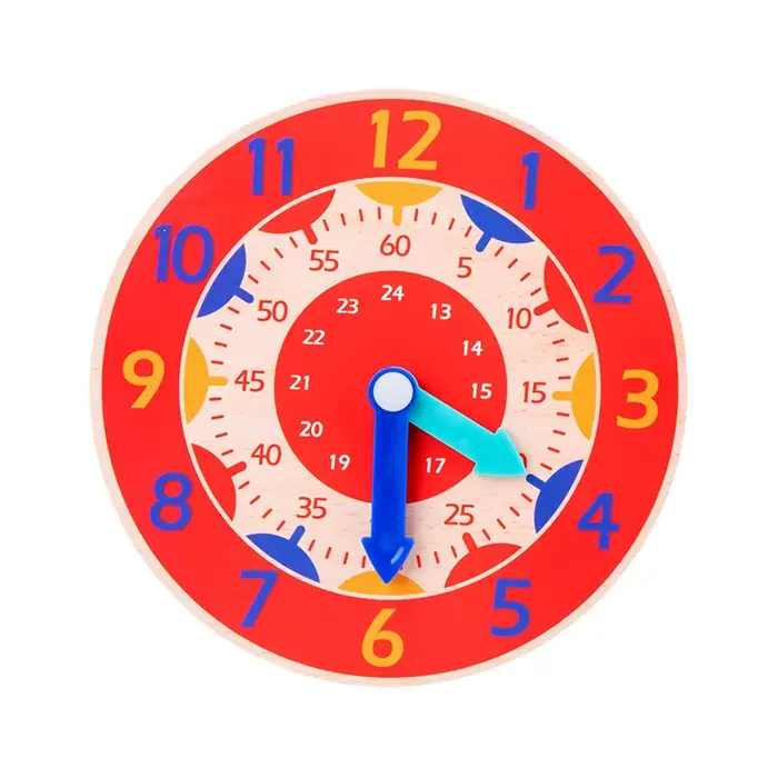 Horloge en bois Montessori pour enfants, jouets d'apprentissage du temps, outils pédagogiques, jouet