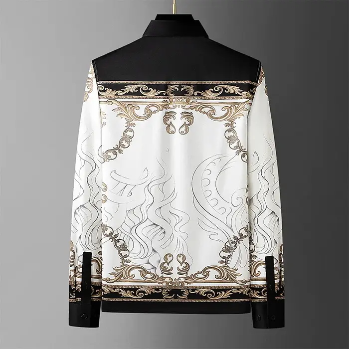 Chemise de Style palais de marque pour hommes, coupe cintrée, chemises sociales décontractées, haute