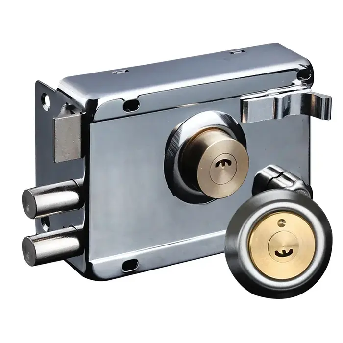 Serrure en fer antivol de sécurité pour porte exterieure en bois protection assurance multiple pour maison chalet bureau