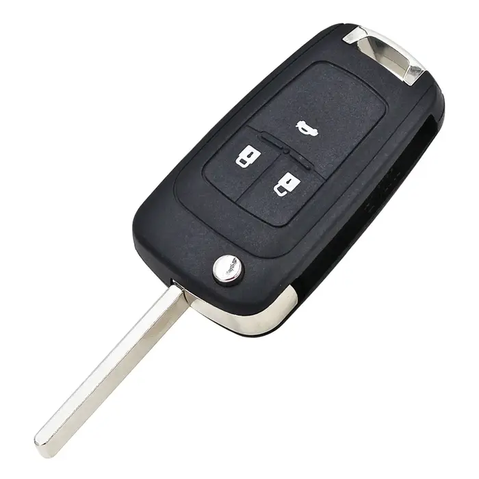 Coque de clé pliante à 3 boutons, 10 pièces/lot, pour Chevrolet Aveo Cruze, lame non coupée