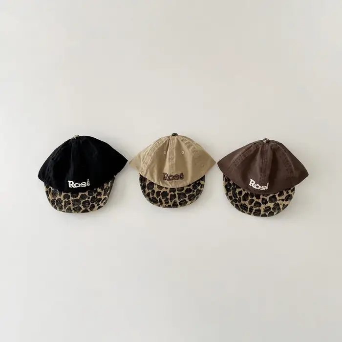 Nouvelle casquette de baseball pour bébé style Ins 2026, imprimé léopard, chapeau souple à visière p