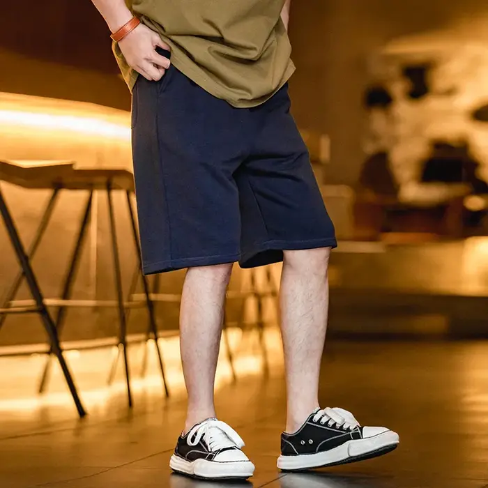 Maden-Short Vintage en Coton Gris pour Homme, Pantalon Court Décontracté, Taille artificiel astique,