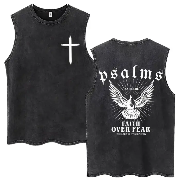 Lavé jésus est roi chrétien Harajuku Vintage débardeurs hommes femmes gothique sans manches T-shirt 