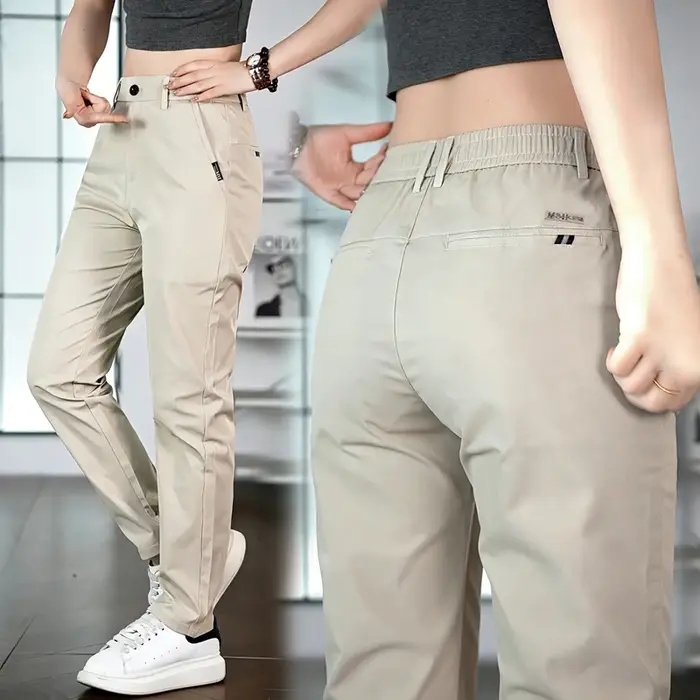 Pantalon décontracté homme 2026 en soie glacée