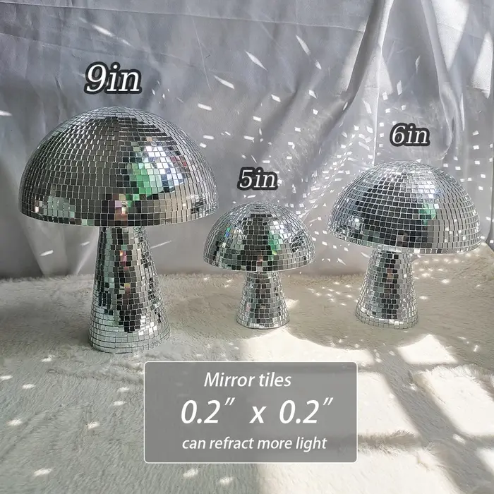 Boule Disco champignon pour décorations pour la maison décor de fête miroir boule Disco forme champi