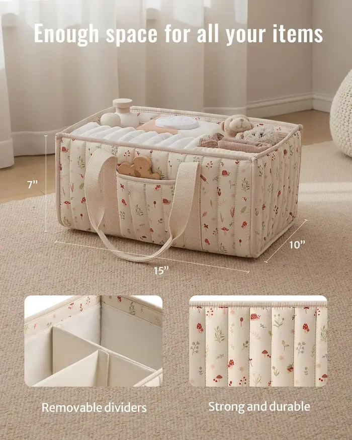 Organisateur de caddie à couches, panier de rangement élégant pour pépinière, cadeau pour réception-