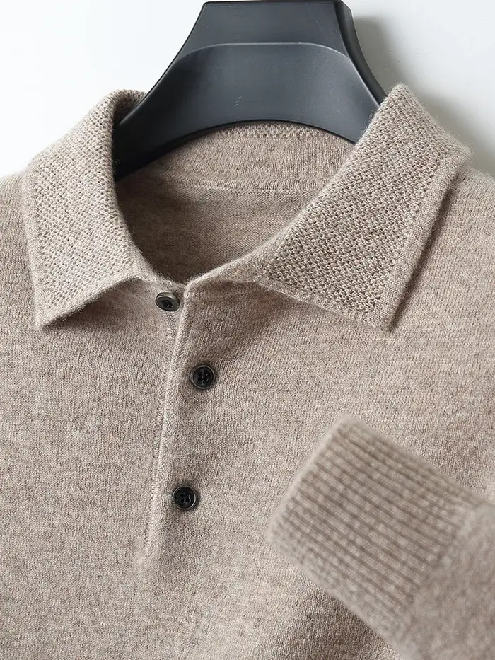 Mode automne hiver nouveau pull en cachemire hommes 100% laine mérinos pull décontracté ample POLO t