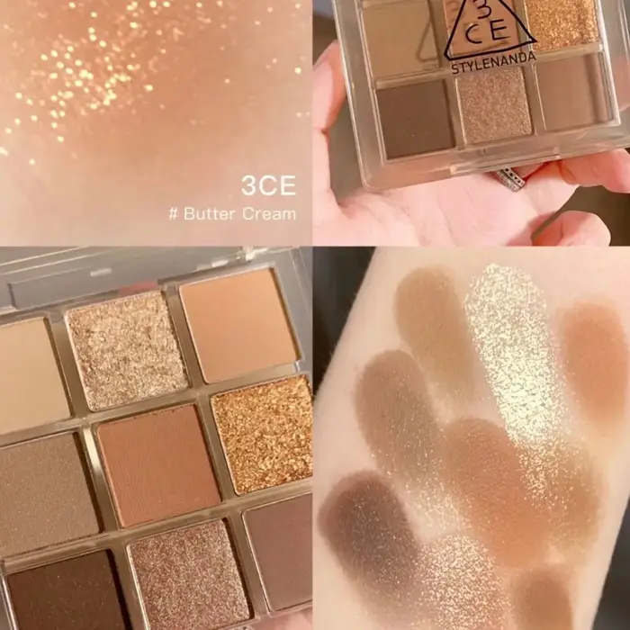 [Soldes] Palette de fards à paupières 3CE Multi Eye Color Palette BUTTER CREAM, crémeuse et hautemen