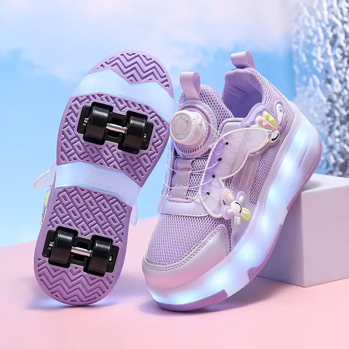 Chaussures de course respirantes pour filles, nouveau style élégant princesse Flash light, patins à 