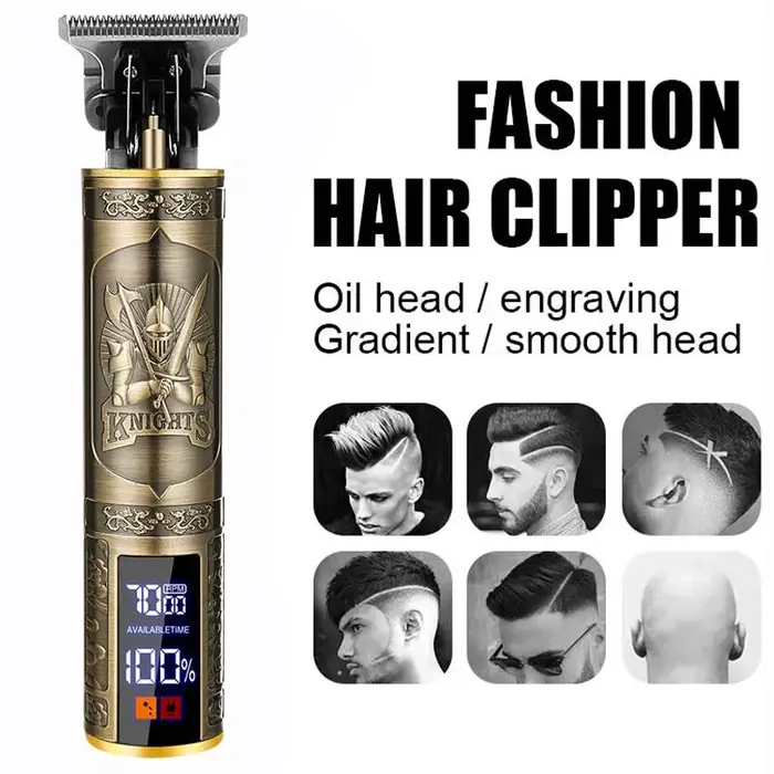 Tondeuse à cheveux professionnelle pour hommes, tondeuse électrique T9, tondeuse à barbe rechargeabl