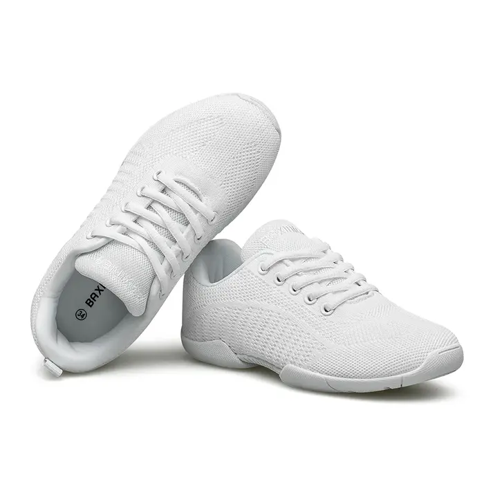 BAXIN16-Girls Cheer Shoes for Women, White Cheerleading Dance Sneakers, Youth Shool, Walking Shoes, 